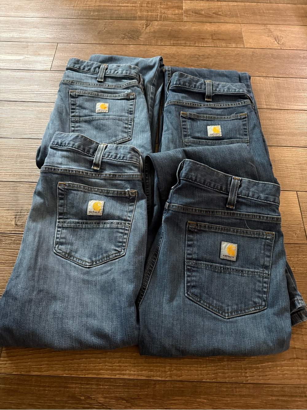 Carhartt Men's Blue Denim Relaxed Fit Jeans - 4-Pack Display